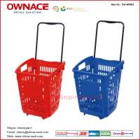 Plastic Rolling Large Laundry Basket with Handle