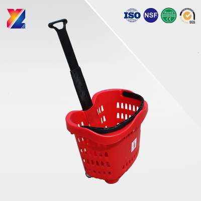 easy carrying Nylon handle with carton package plastic shopping basket