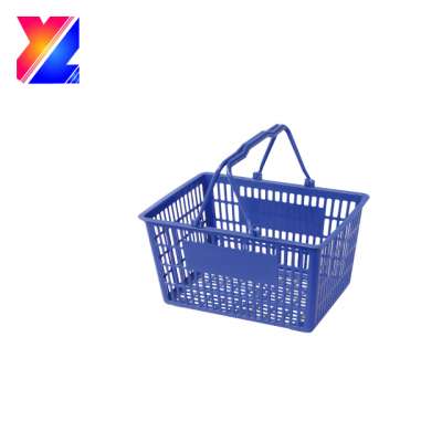 hand held flexible colorful plastic shopping basket with two plastic handles